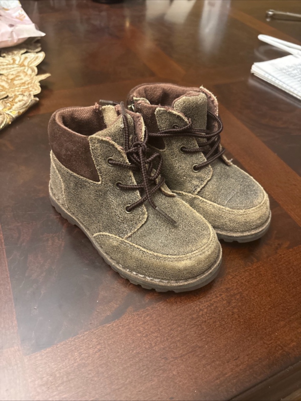 UGG Kids Suede Ankle Boots in Brown